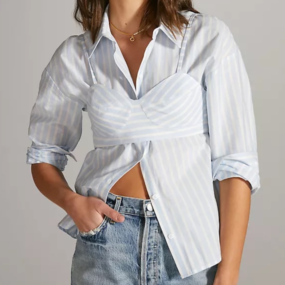 Anthropologie Button Down & Bralette